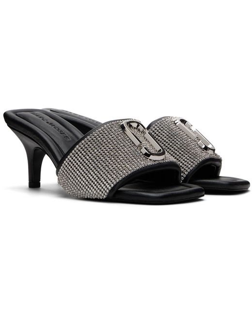 Marc Jacobs Black 'the Rhinestone J Marc' Heeled Sandals