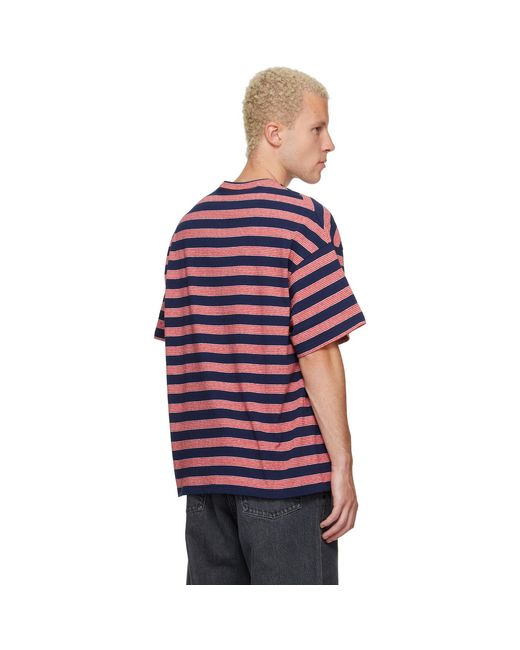 Jil Sander Purple Striped T-Shirt for men