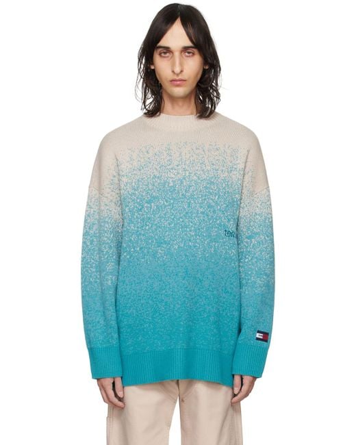 Tommy Hilfiger Blue & Beige Ombre Sweater for men