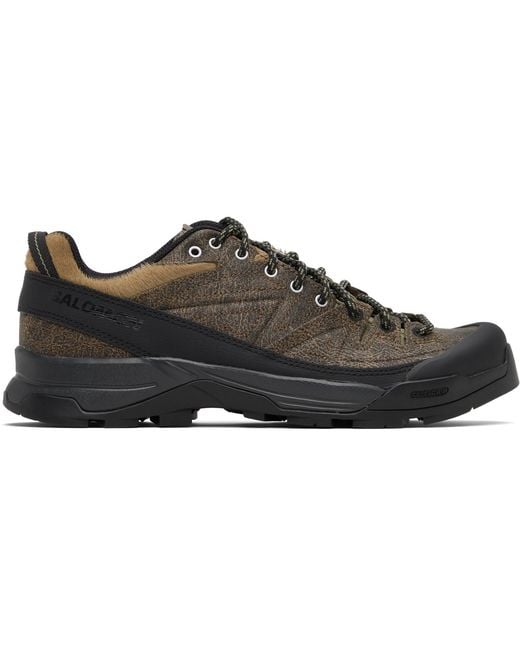 Salomon Black X-Alp Low Distressed Leather Sneakers for men