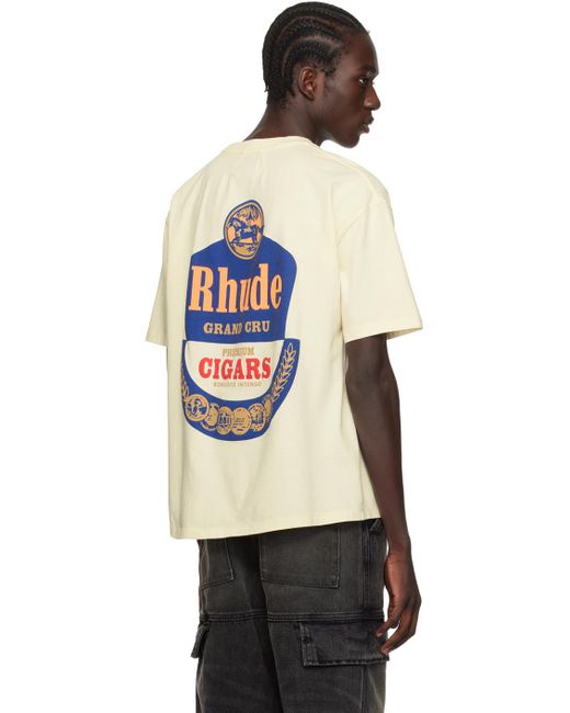 T-shirt 'grand cru' blanc cassé Rhude pour homme en coloris Black