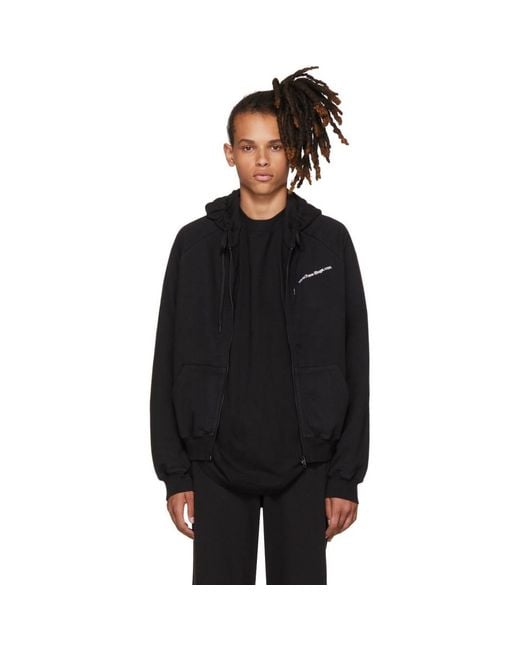 Vetements Black Free-hugs.com Normal Fitted Zip Hoodie for Men