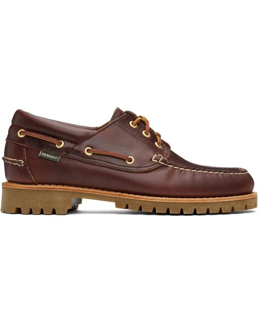 Sebago Black Burgundy Acadia Boat Shoes for men