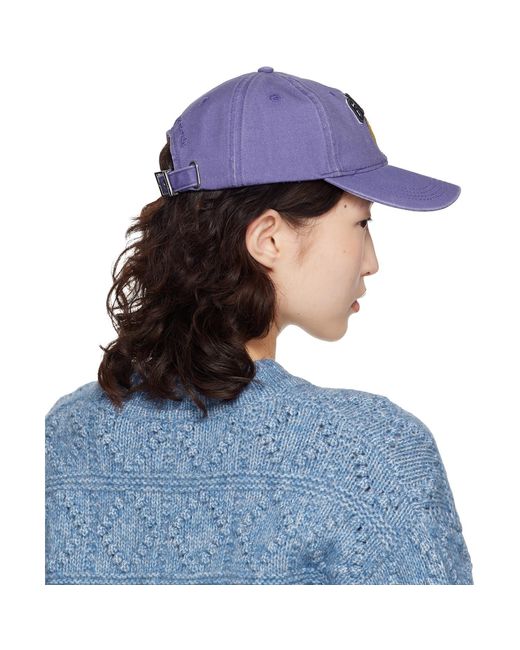 Ganni Blue Washed Canvas Cap