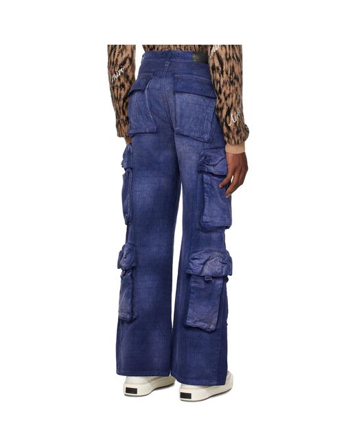 Amiri Blue Jacquard Cargo Pants for men