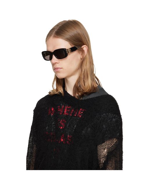 Balenciaga Black Rectangular Sunglasses for men