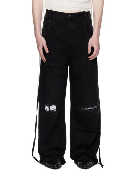メンズ Ann Demeulemeester ブラック Olan High-Comfort ファイブポケット ジーンズ Black