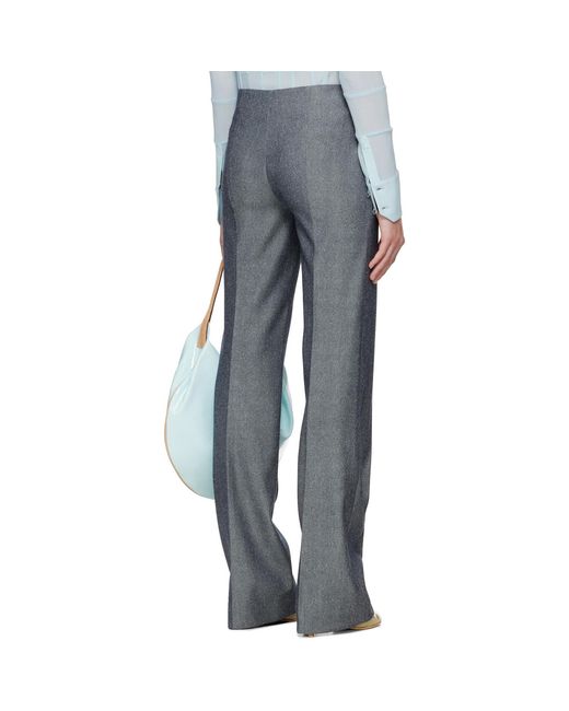 Tory Burch Blue High Waisted Wool Trousers
