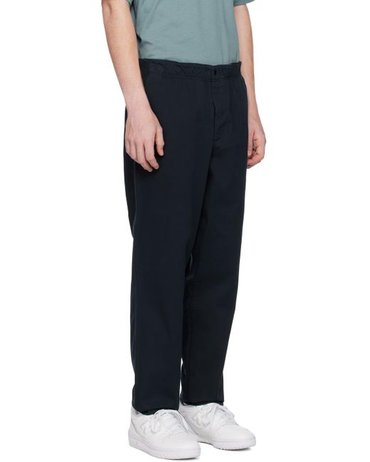 Norse Projects Black Navy Ezra Trousers for men