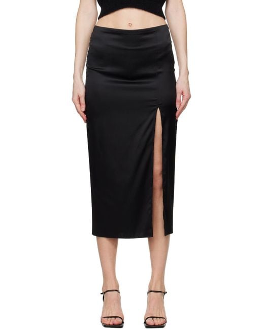 Filippa K Black Slit Midi Skirt
