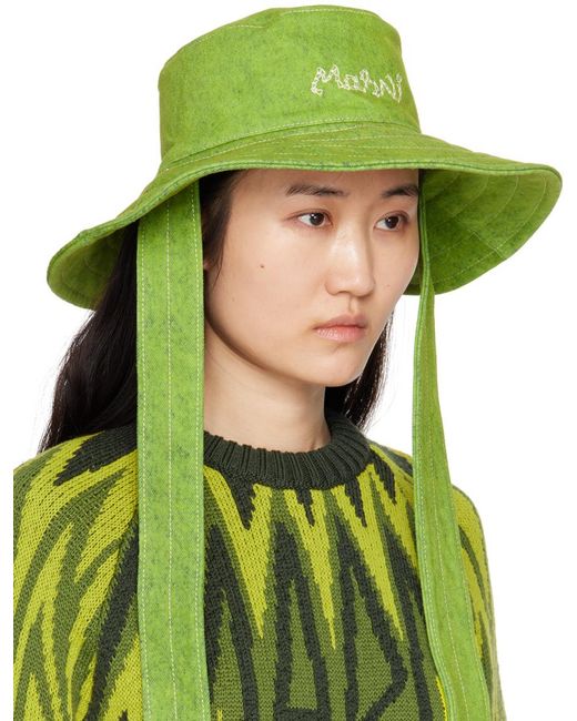 Chapeau bob vert à effet décoloré Marni en coloris Green