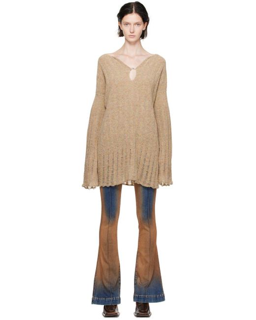 KNWLS Beige Lettuce Edge Mini Dress in Black Lyst