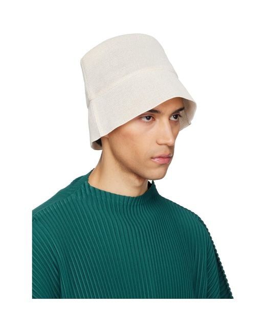 Homme Plissé Issey Miyake Green Washi Bucket Hat for men
