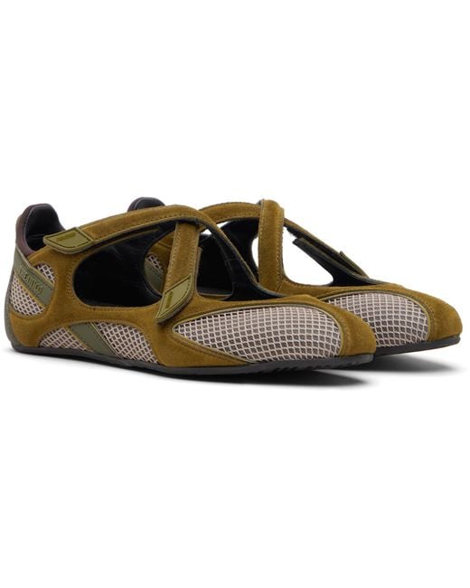 The Attico Black Khaki Floor 01 Ballerina Flats