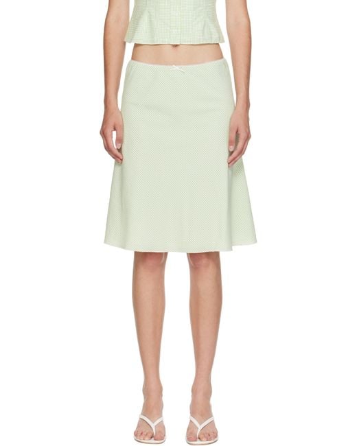 GUIZIO Black Gingham Paloma Midi Skirt