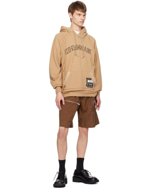Undercover Natural Tan Embroide Hoodie for men