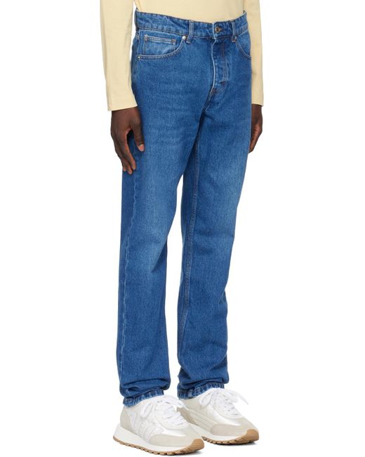AMI Blue Indigo Classic-fit Jeans for men