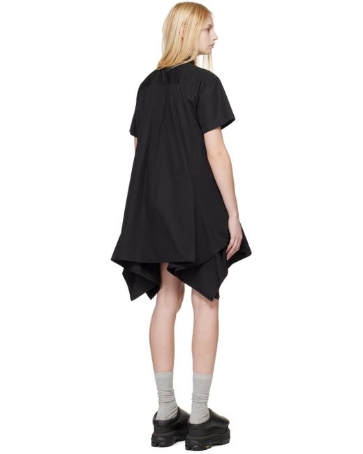 Robe courte noire à ourlet mouchoir Sacai en coloris Black
