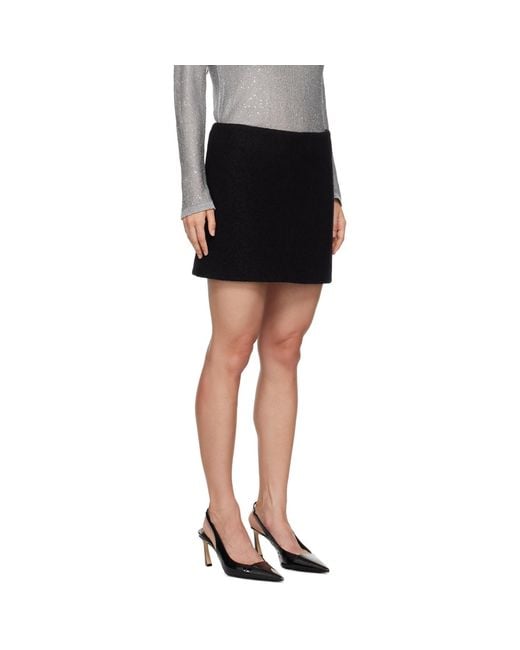 MSGM Black Virgin Wool Miniskirt