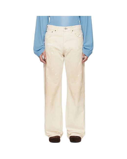 Acne White Off- 2021 Regular Fit Jeans for men