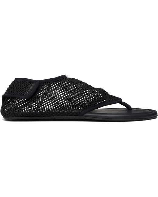 Alaïa Black Thong Fishnet Sandals