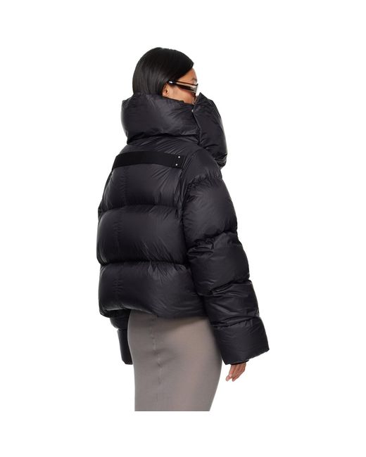 Rick Owens Black Tower Funnel Neck Down Jacket