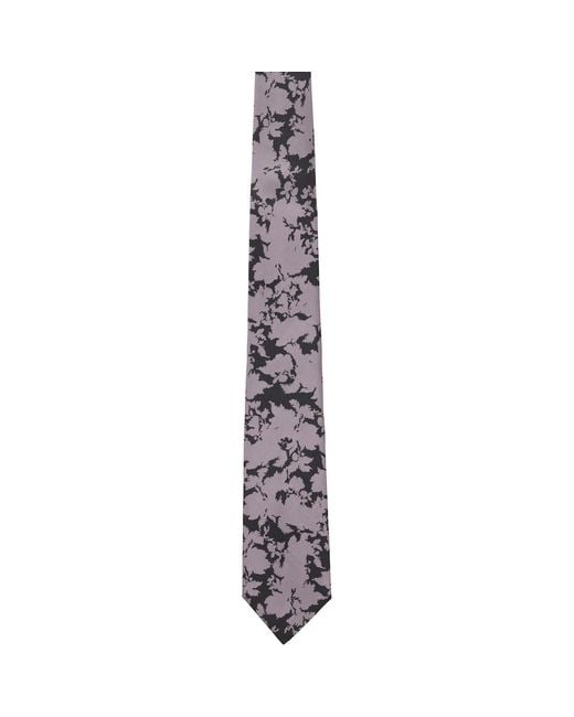 Dries Van Noten Black Printed Silk Tie for men