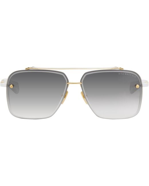 メンズ Dita Eyewear ホワイト＆ゴールド Mach-Six サングラス Black