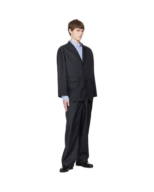 Nanamica Black Polyester Twill Club Trousers for men