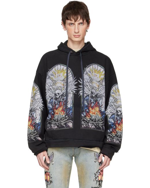 Who Decides War Black Skull Hoodie for men