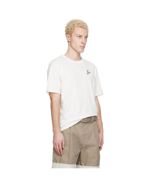 Maison Kitsuné White Off- 'Café Kitsuné' Relax T-Shirt for men