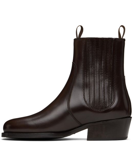 Lemaire Brown Vegetable-Tanned Chelsea Boots for men