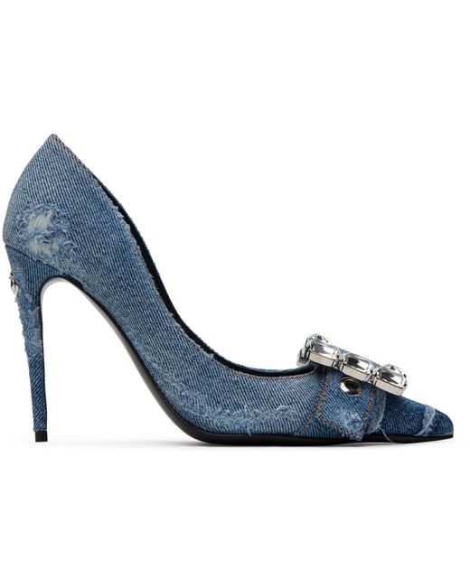 Escarpins bleus en denim à patchwork Dolce & Gabbana en coloris Blue