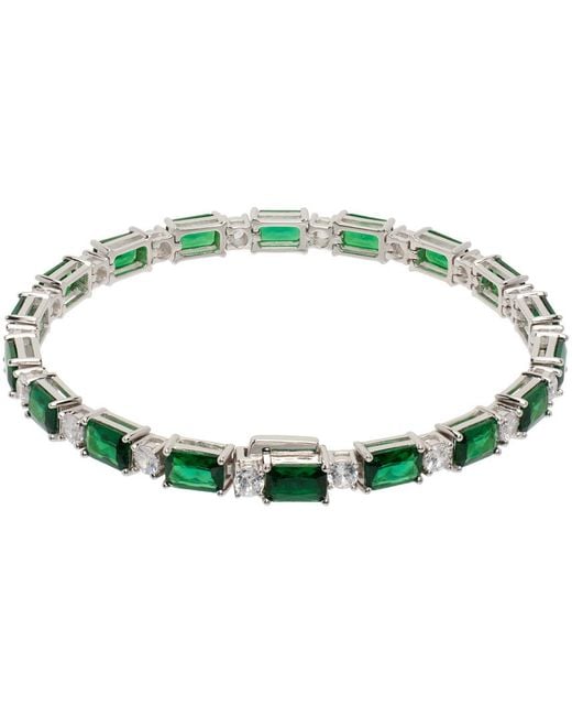 Hatton Labs Green Emerald Cut Tennis Bracelet for men