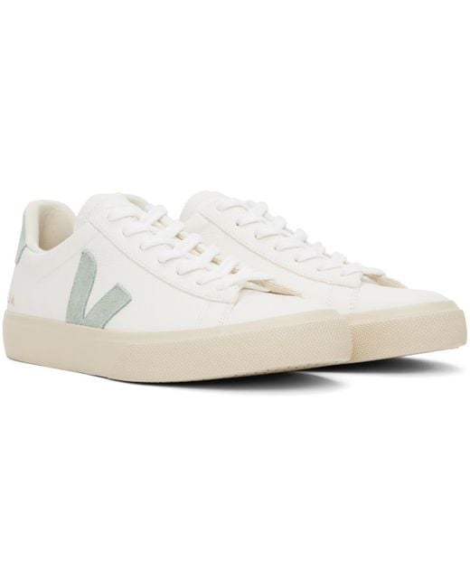 Veja Black White & Green Campo Leather Sneakers for men