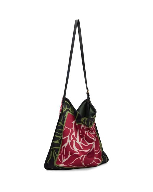 Dries Van Noten Red Small Scarf Tote
