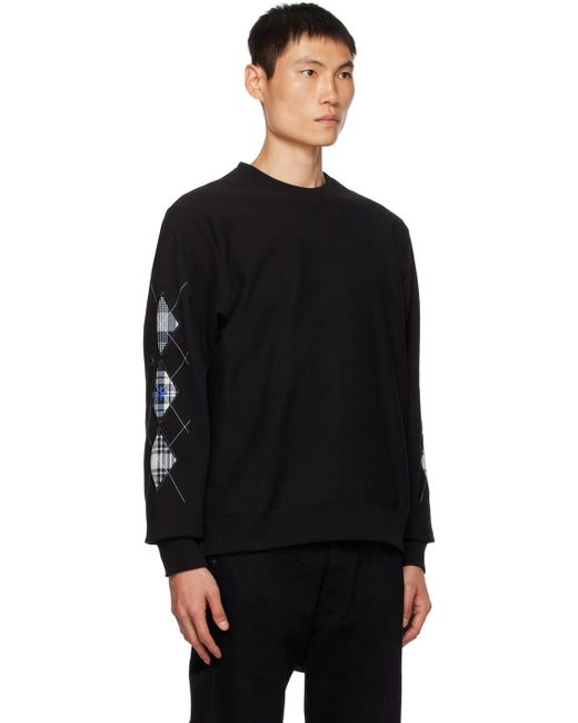 Noah NYC Black Argyle Appliqué Sweatshirt for men