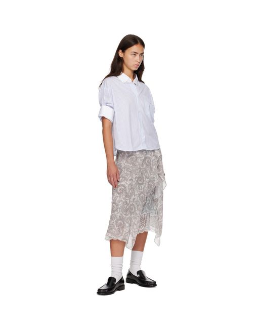 Acne White Pinstripe Button-Up Shirt