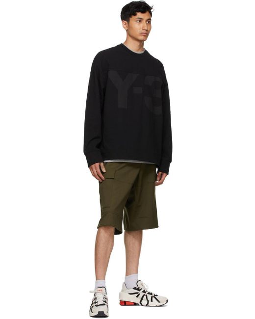 Y-3 Cotton Heavy Piqué Classic Sweatshirt in Black for Men | Lyst UK