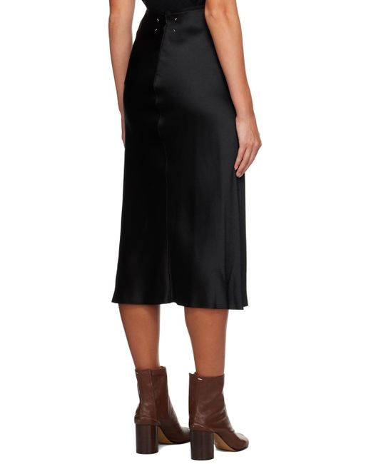 Maison Margiela Black Stitching Midi Skirt