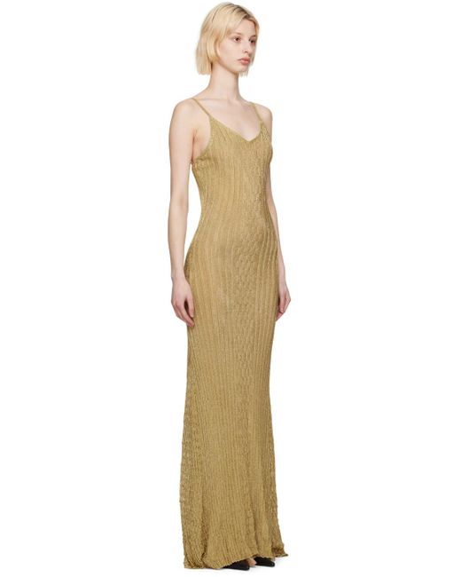 Victoria Beckham Black Gold V-neck Maxi Dress