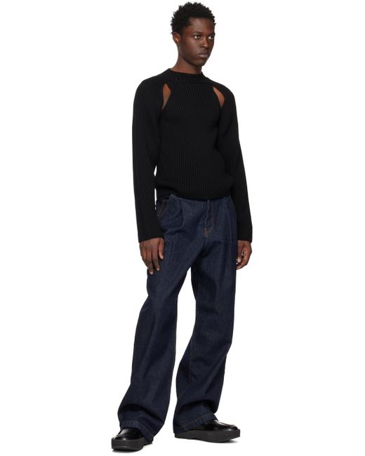 Jean Paul Gaultier Black Cutout Sweater for men