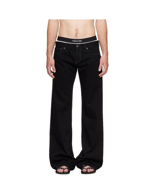 Raimundo Langlois Black Bootcut Jeans for men