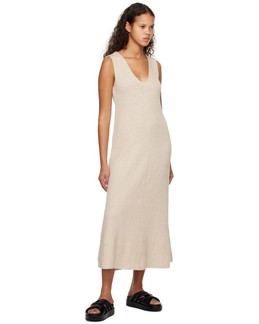Joseph Black Beige Cotton Mid-length Dress
