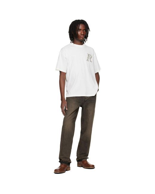 Represent White Off- Western Initial T-Shirt for men