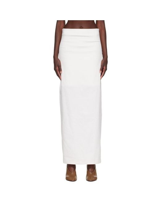 Issey Miyake White Off- Allow Maxi Skirt