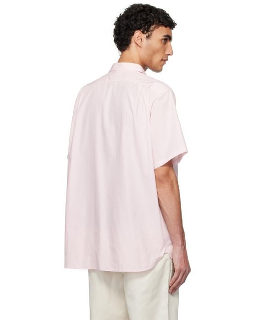 Nanamica Pink Regular Collar Wind S/S Shirt for men