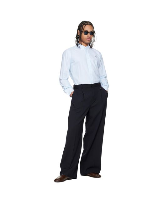 AMI White Cotton Ami De Coeur Oxford Shirt for men