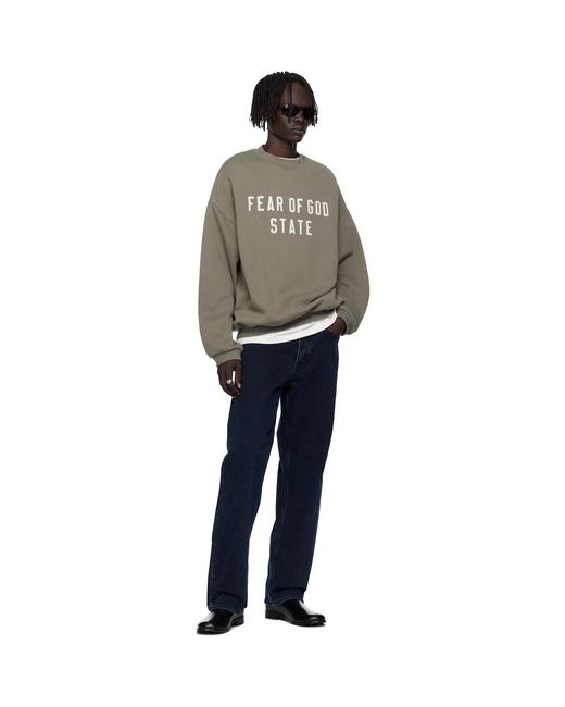Fear Of God Black 90S Fit Fleece Crewneck Sweatshirt for men