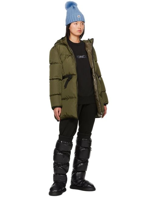 【関税＆送料込み】Moncler 'Gaia' Black Polyamide Ankle Boo Moncler Gaia Quilted Nylon Snow Boots Black Moncler